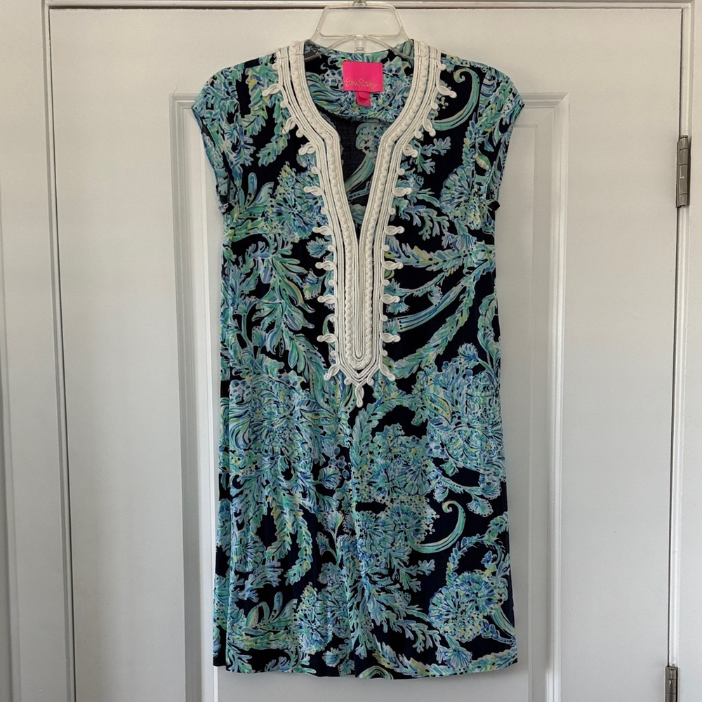 Lilly Pulitzer Blue and Green Mini Dress